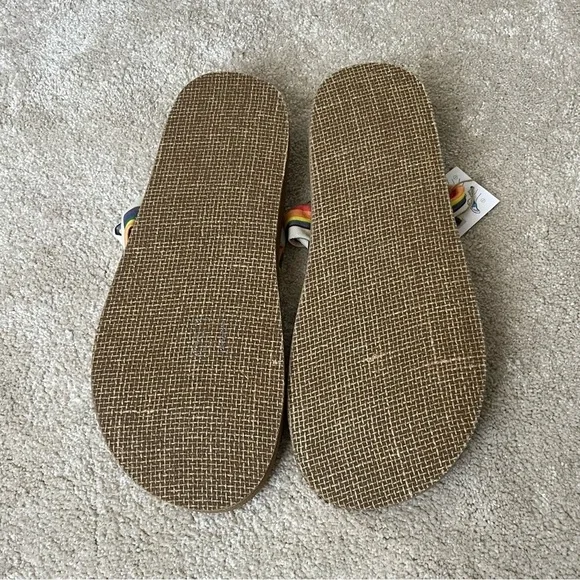 Sanuk x Pacific Pride Sling Flip Flop Sandals-Rainbow Stripe-Men’s 14-Summer-NEW - Picture 11 of 14